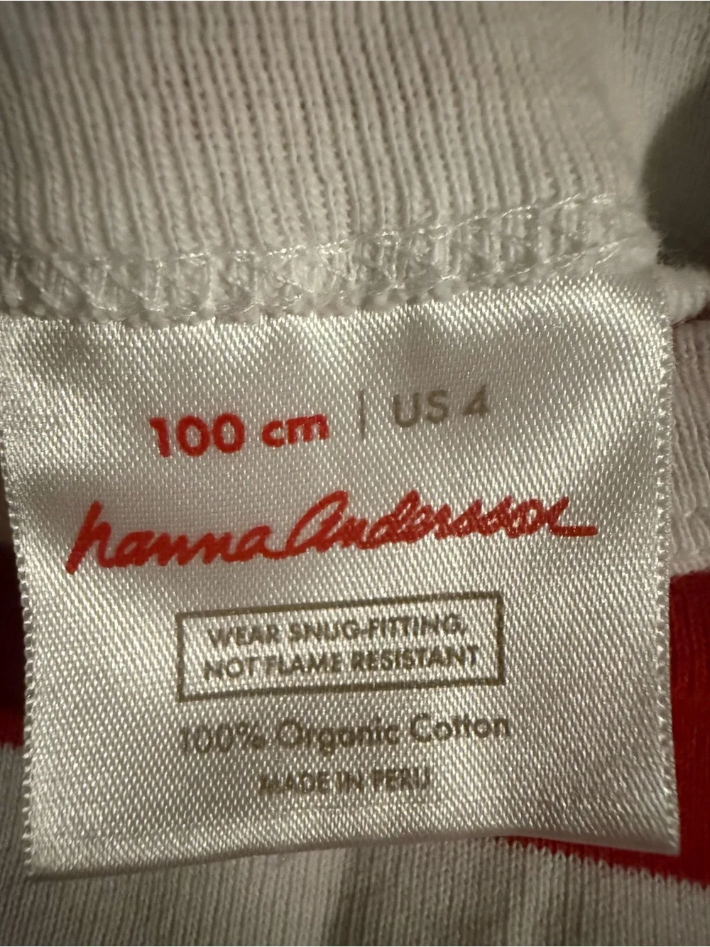 Hanna Andersson Red and White Striped Kids Pajama Set